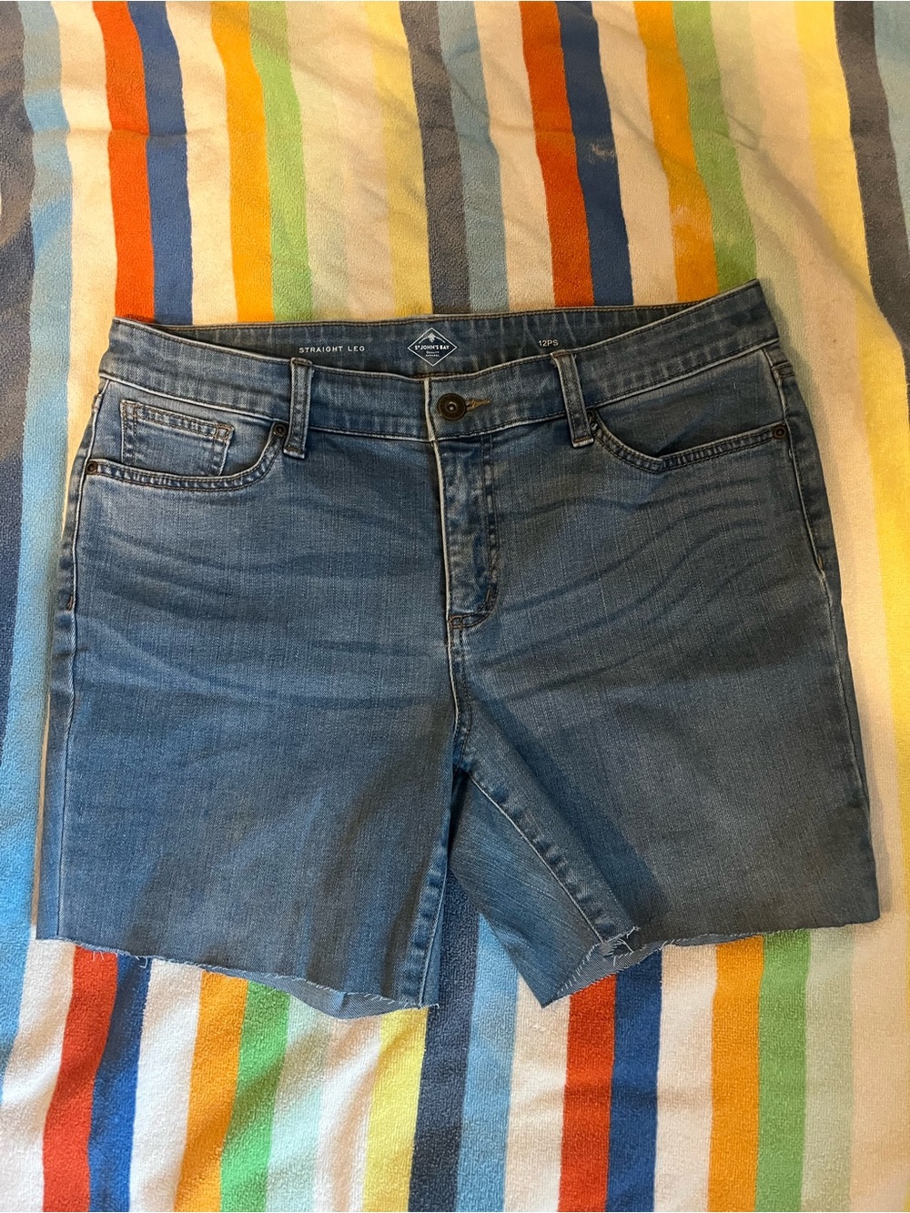 St. John's Bay Straight Leg Denim Shorts - Light Blue